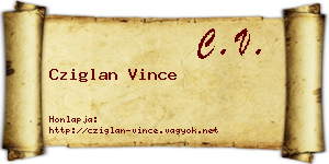 Cziglan Vince névjegykártya